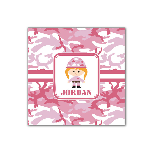 Custom Pink Camo Wood Print - 12x12 (Personalized)