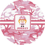 Pink Camo Multipurpose Round Labels - 2" (Personalized)