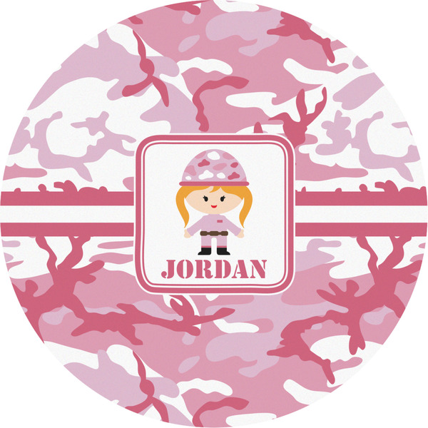 Custom Pink Camo Multipurpose Round Labels - 2" (Personalized)