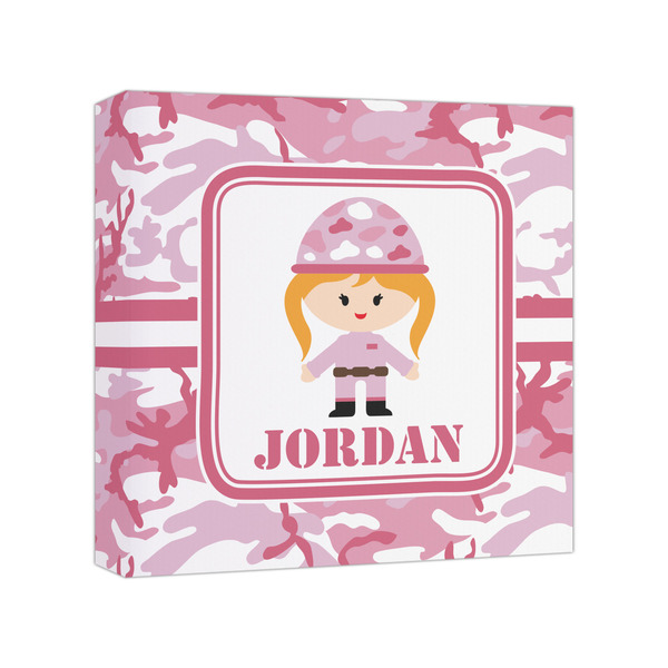 Custom Pink Camo Canvas Print - 8x8 (Personalized)