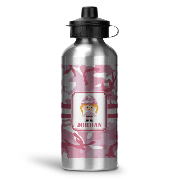 Custom Pink Camo Water Bottles - 20 oz - Aluminum (Personalized)