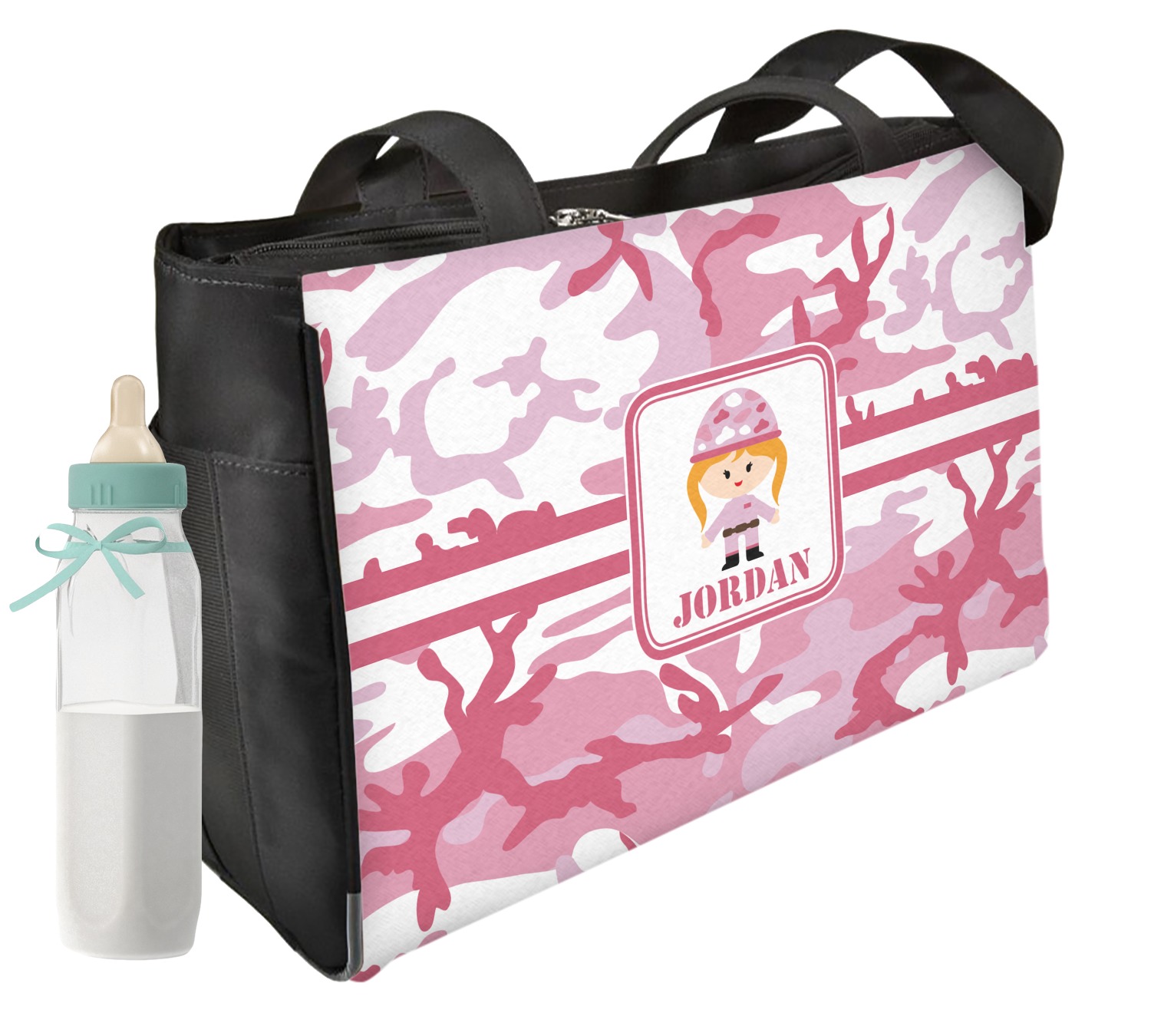 Pink Camo Diaper Bag - Front & Back (Personalized) - YouCustomizeIt