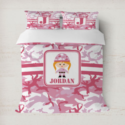 Pink Camo Duvet Cover Set - Full / Queen (Personalized)