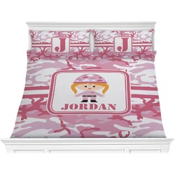 Pink Camo Comforter Set - King (Personalized)