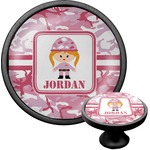 Pink Camo Cabinet Knob (Black) (Personalized)