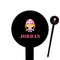 Pink Camo Black Plastic 6" Food Pick - Round - Closeup