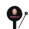 Pink Camo Black Plastic 7" Stir Stick - Round - Closeup