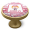 Pink Camo Cabinet Knob - Gold - Side