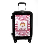 Pink Camo Carry On Hard Shell Suitcase (Personalized)