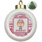 Pink Camo Ceramic Christmas Ornament - Xmas Tree (Front View)