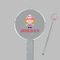 Pink Camo Clear Plastic 7" Stir Stick - Round - Closeup