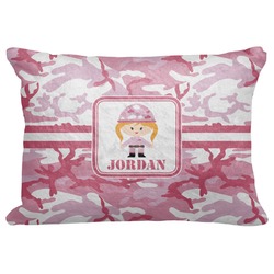 Pink Camo Decorative Baby Pillowcase - 16"x12" (Personalized)