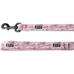 Pink Camo Deluxe Dog Leash - 4 ft (Personalized)