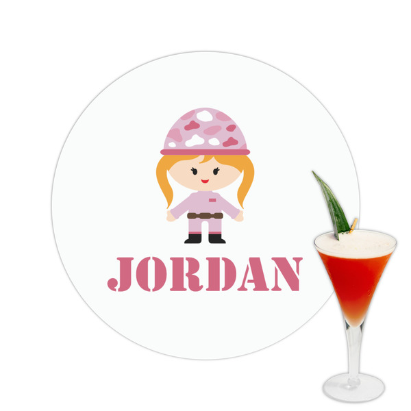 Custom Pink Camo Printed Drink Topper -  2.5" (Personalized)