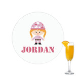 Pink Camo Printed Drink Topper - 2.15" (Personalized)