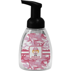 Pink Camo Foam Soap Bottle - Black (Personalized)