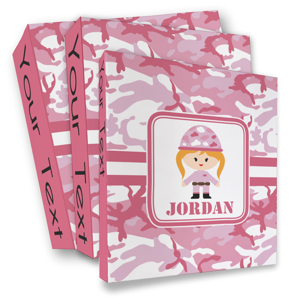 Custom Pink Camo 3 Ring Binder - Full Wrap (Personalized)