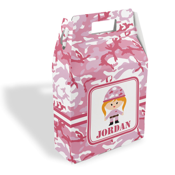 Custom Pink Camo Gable Favor Box (Personalized)