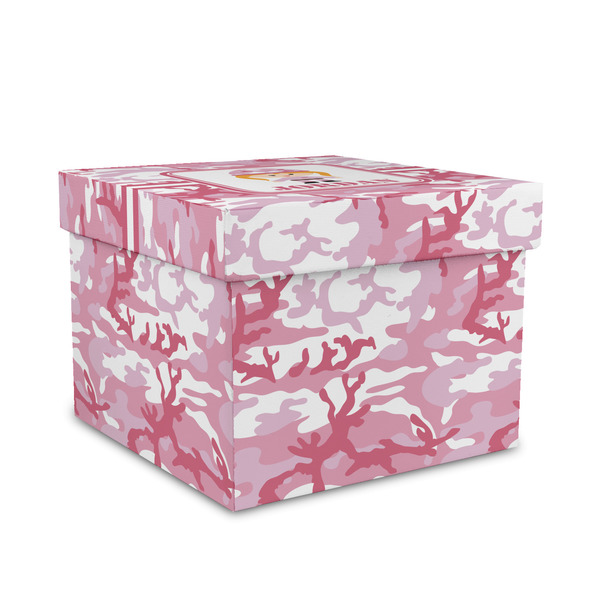 Custom Pink Camo Gift Box with Lid - Canvas Wrapped - Medium (Personalized)