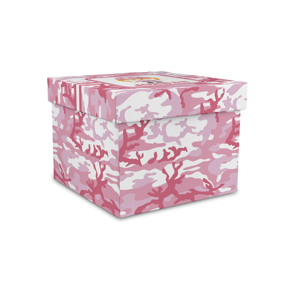 Custom Pink Camo Gift Box with Lid - Canvas Wrapped - Small (Personalized)