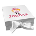 Pink Camo Gift Box with Magnetic Lid - White (Personalized)