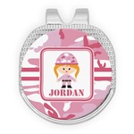 Pink Camo Golf Ball Marker - Hat Clip - Silver