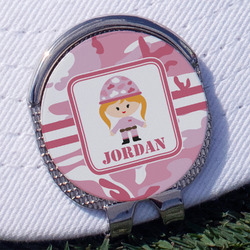 Pink Camo Golf Ball Marker - Hat Clip