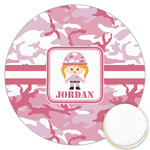 Pink Camo Printed Cookie Topper - 3.25" (Personalized)