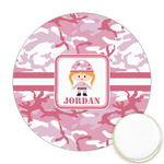 Pink Camo Printed Cookie Topper - 2.5" (Personalized)