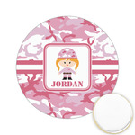 Pink Camo Printed Cookie Topper - 2.15" (Personalized)