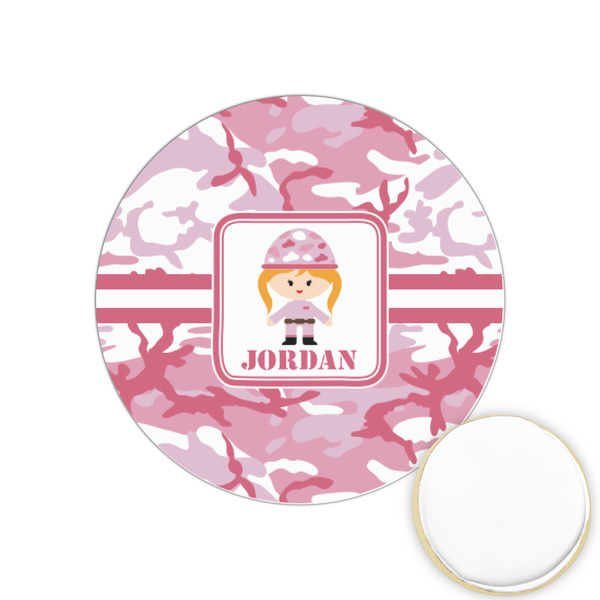 Custom Pink Camo Printed Cookie Topper - 1.25" (Personalized)