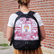 Pink Camo Large Backpack - Black - On Back