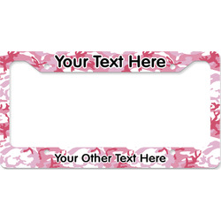 Pink Camo License Plate Frame - Style B (Personalized)
