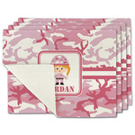 Pink Camo Single-Sided Linen Placemat - Set of 4 w/ Name or Text