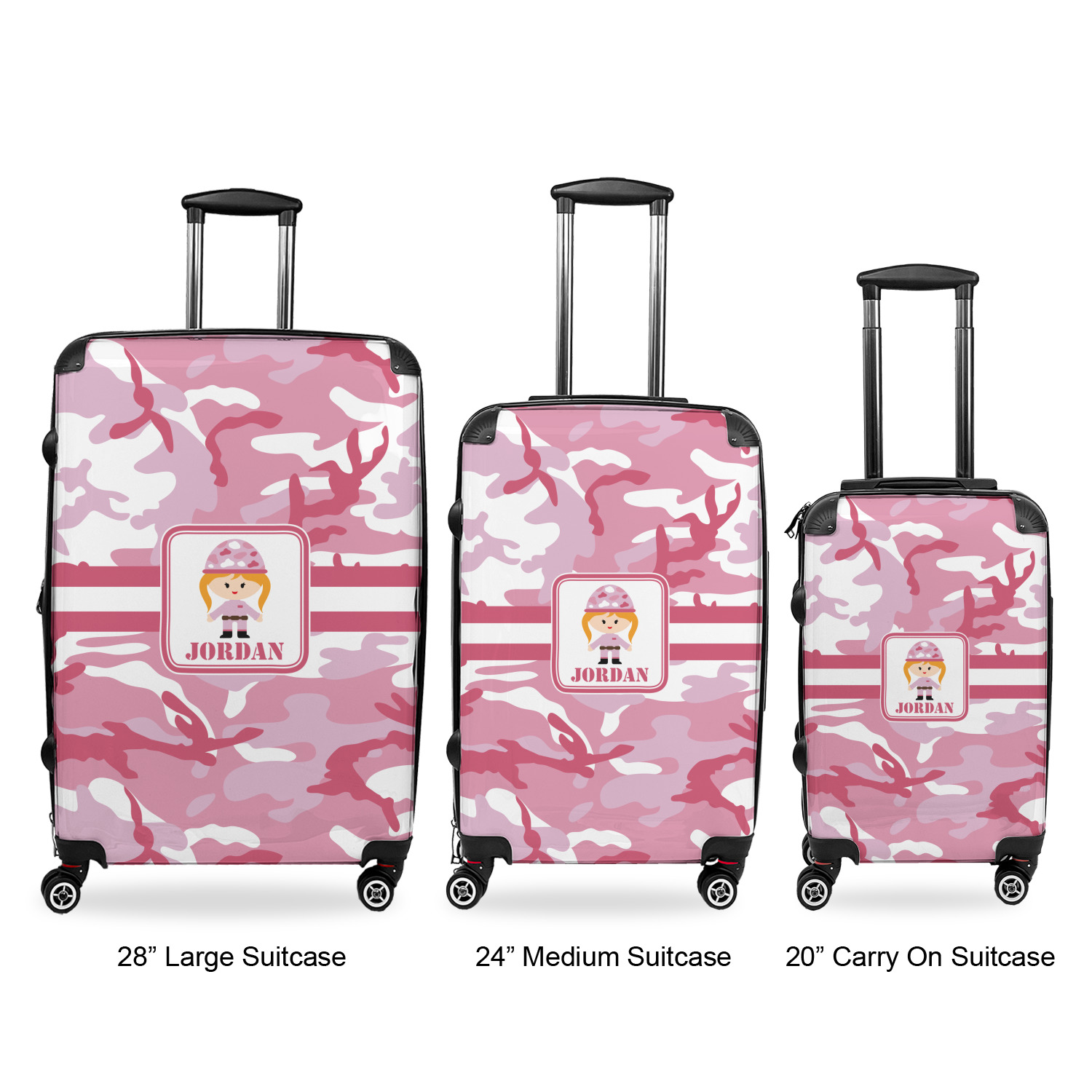 pink camo suitcase