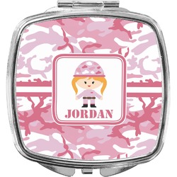 Pink Camo Compact Makeup Mirror (Personalized)