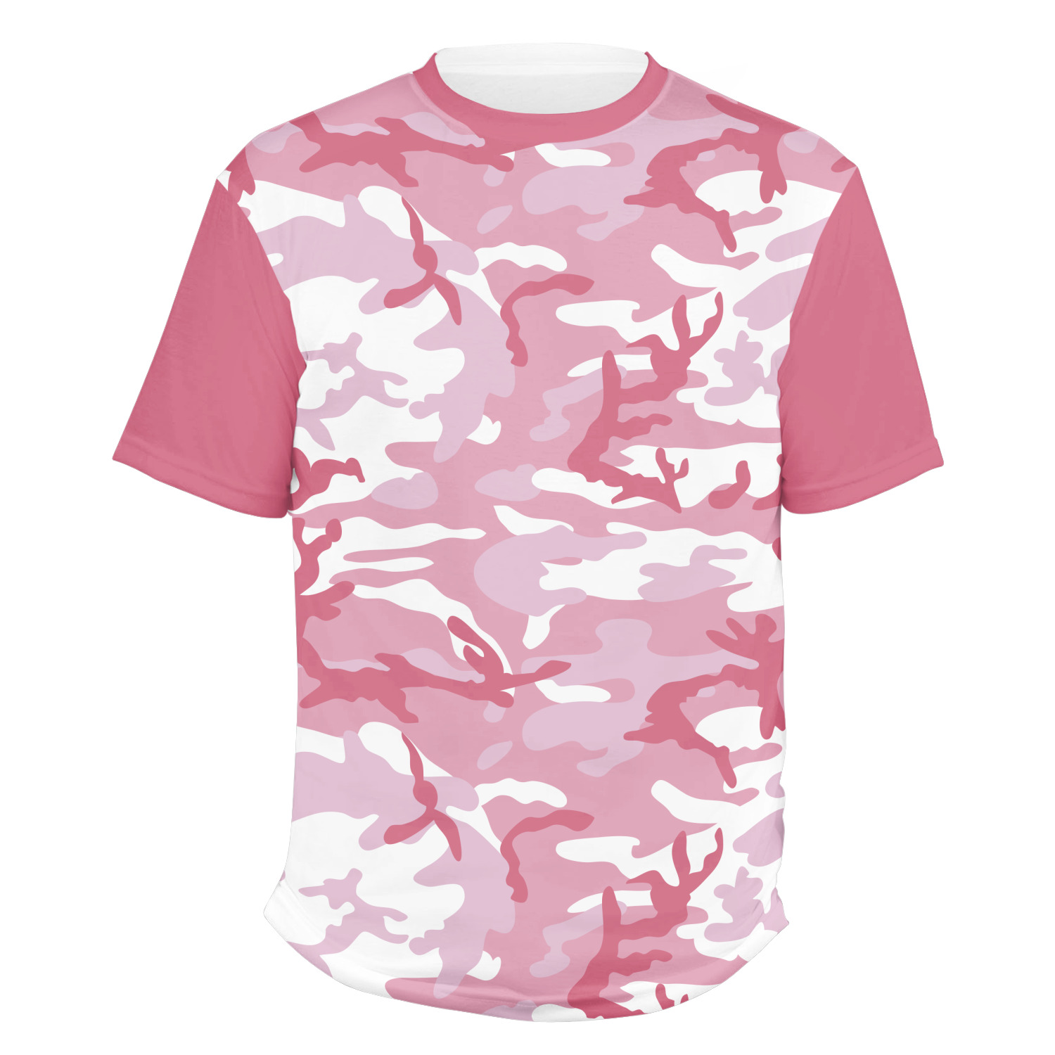 Custom Pink Camo Men S Crew T Shirt YouCustomizeIt   Pink Camo Men Crew Neck T Shirt Medium Main 