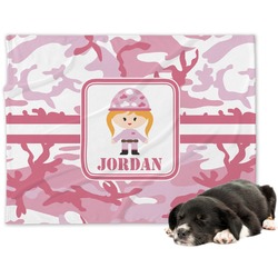 Pink Camo Dog Blanket - Regular (Personalized)