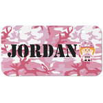 Pink Camo Mini/Bicycle License Plate (2 Holes) (Personalized)