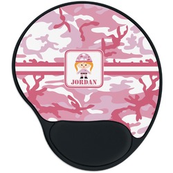 Pink Camo Mouse Pad with Wrist Support