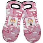 Pink Camo Neoprene Oven Mitts - Set of 2 w/ Name or Text