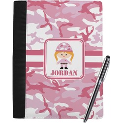 Pink Camo Notebook Padfolio - Large w/ Name or Text