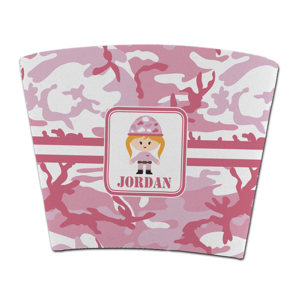 Custom Pink Camo Party Cup Sleeve - without bottom (Personalized)