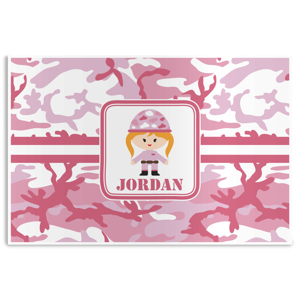 Custom Pink Camo Disposable Paper Placemats (Personalized)