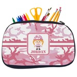 Pink Camo Neoprene Pencil Case - Medium w/ Name or Text