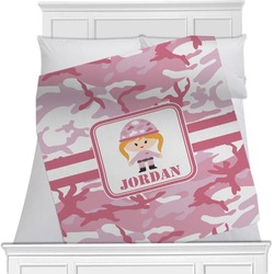 Pink Camo Minky Blanket - Toddler / Throw - 60"x50" - Single Sided (Personalized)