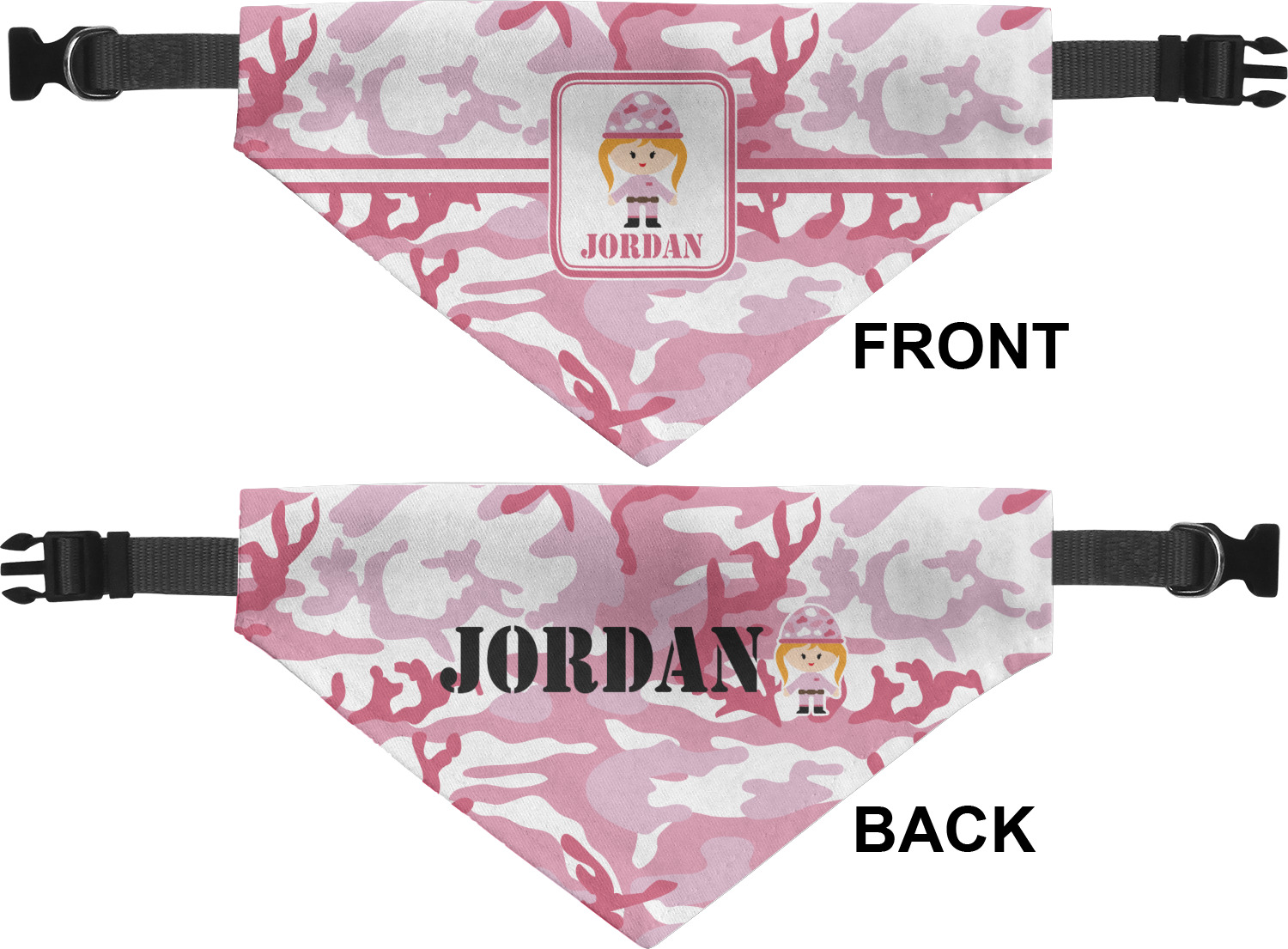 pink camo dog bandana