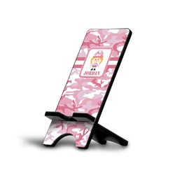Pink Camo Cell Phone Stand (Large) (Personalized)