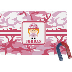 Pink Camo Rectangular Fridge Magnet (Personalized)