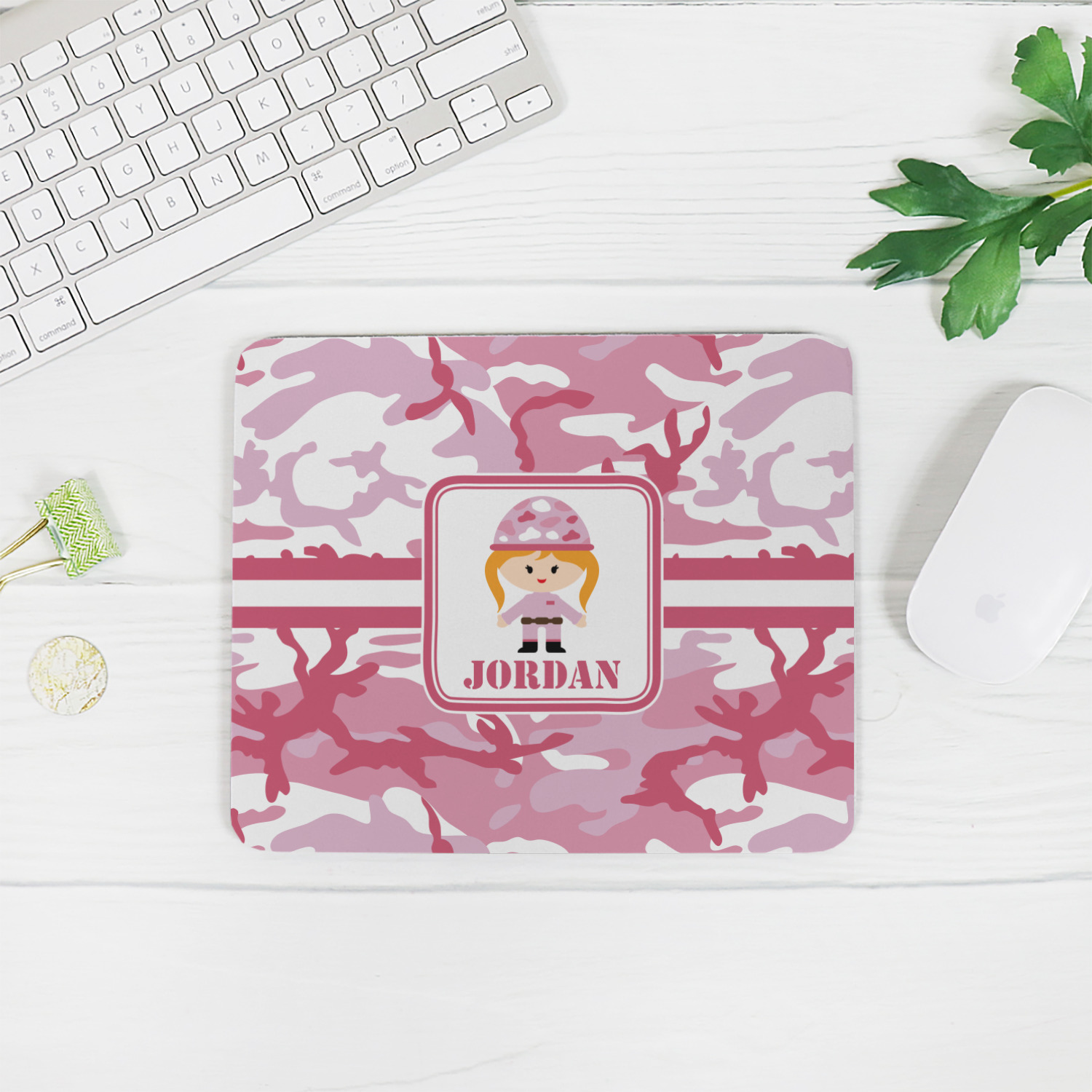 pink camo mouse pad